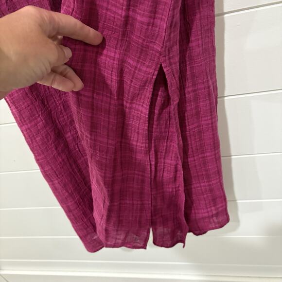 Eileen Fisher | Midi Dress Jumper Pink Sleeveless Linen Lagenlook- Size Medium - Picture 4 of 9